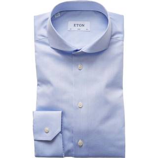 Eton Slim Fit Twill Cut Away Shirt Light Blue