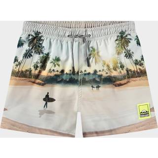 Molo Island Surf Print Niko Board Short 110/116 cm  Beige  110/116 cm  Unisex