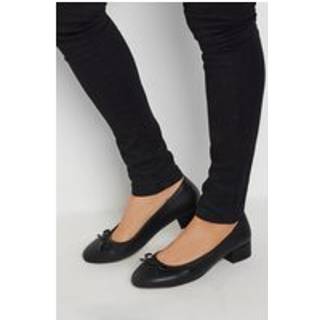 Lts Black Heeled Ballet Pumps In Standard Fit Size Standard > 9 - Standard 9