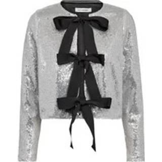 Co'couture bluse - Stevie Sequin LS Bow silver