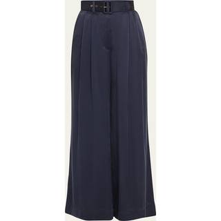 Zimmermann Tuck silk wide-leg pants - blue - L