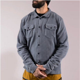 Mens Grey Brushed Check Overshirt
