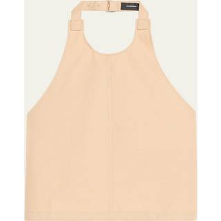 Wardrobe.NYC Halterneck cotton-blend drill top - beige - L
