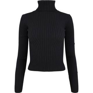 Sweater i ny uld med strikket mønster i to nuancer