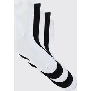 Mens White 5 Mix Plain Sport Socks