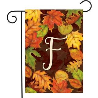 Efterår blade monogrambrev f haveflag efterår 18 """" x 12,5 """" Briarwood Lane