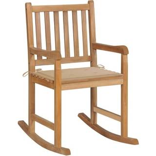 Gyngestol Med Hynde Massivt Teaktræ - Beige