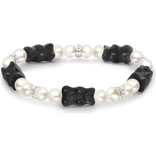 Thomas Sabo A2170-052-11-L15 Perlenarmband mit 5 schwarzen Goldbären