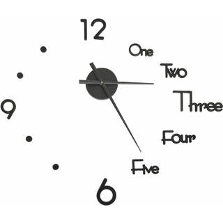 325153 vidaXL 3D Wall Clock Modern Design Black 100 cm XXL