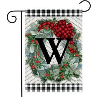 Vinterkrans Monogrambrev W Garden Flag 18 """" X 12.5 """" Briarwood Lane