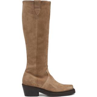 Dusty Long Støvler, Taupe Suede, 37
