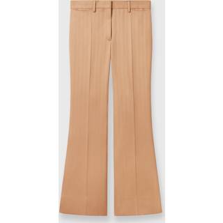 Stella McCartney Low-rise striped wool flared pants - beige - XXXS