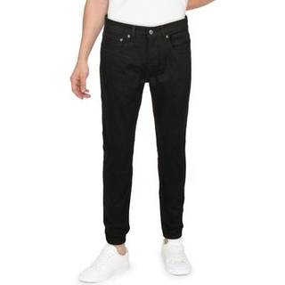 Mens Washed Black Skinny Stretch Rhinestone Denim Jeans