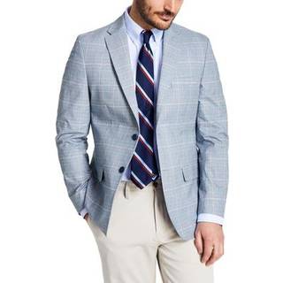 Mens Grey Slim Fit Pleated Blazer