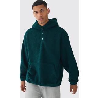 Mens Green Oversized Rugby Long Sleeve Polo