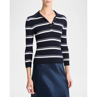 Vince Striped cashmere and silk polo sweater - multicoloured - S