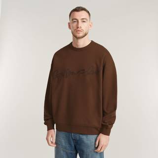 Chenille G-Script Loose Sweater - Brown - Men