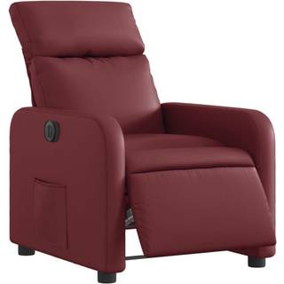 eldrevet lænestol kunstlæder vinrød