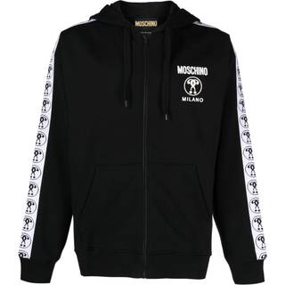 MK Logo Tape Cotton Blend Zip-Up Hoodie - Black - Michael Kors