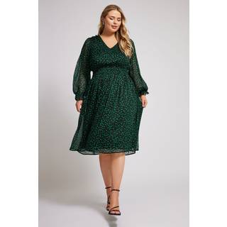 Yours Curve Yours Curve London Dobby Shirred Waist Kjole - EU 46 (UK 18)