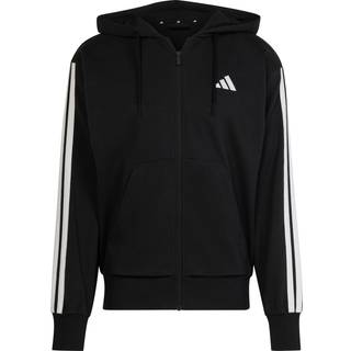 Essentials 3-Stripes French Terry Full-Zip hættetrøje - Black / White - XL