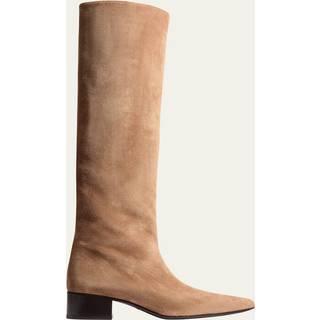 Khaite Andee suede knee-high boots - beige - EU 39.5