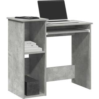 Skrivebord M. Hylder 84X40X78 Cm Konstrueret Træ Etræ - Betongrå