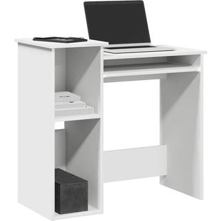 Skrivebord M. Hylder 84X40X78 Cm Konstrueret Træ Etræ - Hvid