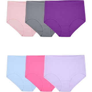 Frugt af væven kvinders åndbare undertøj regelmæssigt kort - bomuldsnet - 6 pakke forskellige farver 8 os