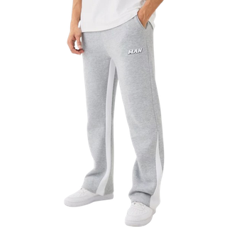 Mens Grey Marl Regular Fit Man Gusset Contrast Stitch Jogger