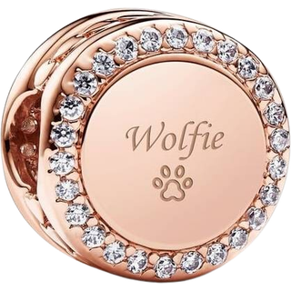 Pandora Rose Gold Engravable Crystal Button Charm