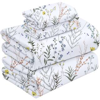 Ruvanti 100% bomuldsark - spr?d k?ling percale ark til queen size seng ?ndbar og holdbart dronning ark s?t 16 tommer dybe lommersengplader aroma