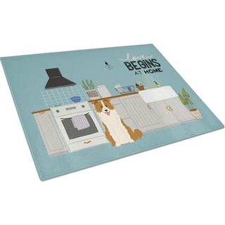 Caroline's Treasures CK7823LCB Red White Border Collie Kitchen Scene Glass Cutting Board Stor dekorativt tempereret glas Køkkenskæring og serveri