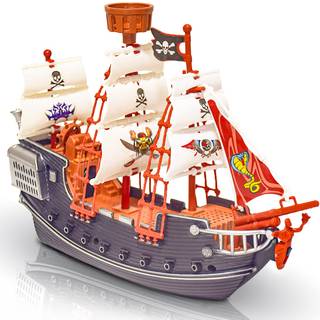 Artcreativity 10 tommer piratbåd Detaljeret piratskib legetøjsspil med 2 pirat actionfigurer og træ sjov piratfest Favor og præmie Bedste gave ti