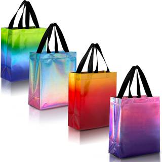 Nush Nush S?t med 12 Gradient Medium Giftposer - 4 Fantastiske design af genanvendelige gaveposer med h?ndtag - Ideel som f?dselsdagsgaveposer Go