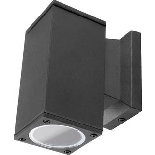 Vægspot B-02 IP65 GU10 (Ekskluderet) - Enkelt, Sort, Kvadratisk