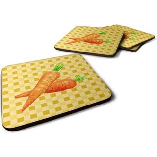 """" Caroline's Treasures gulerødder på Basketweave Dekorative Coasters 3.5 multicolor """"