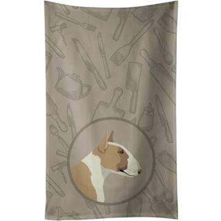 Caroline's Treasures CK2175KTWL Fawn og White Bull Terrier i køkkenet køkkenhåndklæde