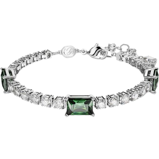 Matrix Tennis Armband, Verschiedene Schliffe, Grün, Rhodiniert