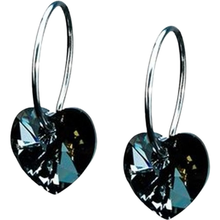 Blomdahl Natural Titanium 14 mm Heart Black diamond