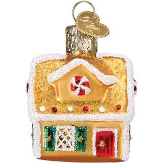 Old World Christmas Gumdrops Mini Gingerbread House Glass Blown Prydnad för julgran