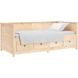 Daybed Med Reol Uden Madras Massivt Fyrretræ - Naturfarvet / 80 x 200 cm