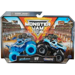 Monster Jam Official Megalodon Vs. Krokad gjutna monsterbilar 1:64 Skala barnleksaker för pojkar i åldrarna 3 och uppåt