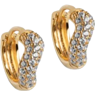 Enamel - Sparkling Curve Large øreringe i forgyldt sølv