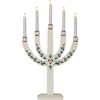 Lysestage Elias Tradition femflammet hvid