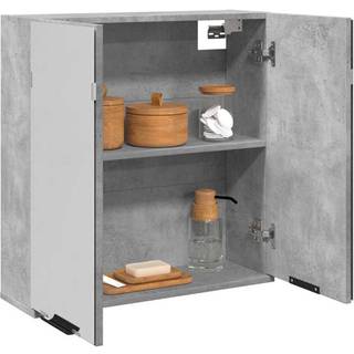 Badeværelsesskab Med Spejl 64X20X67 Cm - Betongrå