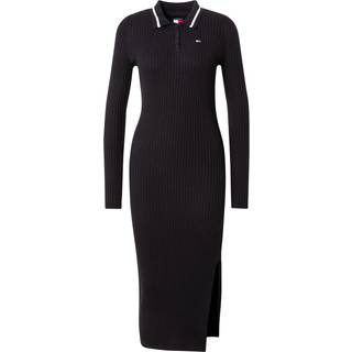 Ribbed Slim Midi Polo Dress