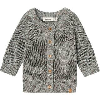 Lil Atelier Sky Gray Strikcardigan Bomuld
