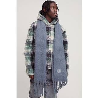 Mens Charcoal Chunky Knit Limited Edition Tab Scarf