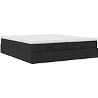 osmannisk sengeramme med madrasser 180x200 cm stof sort